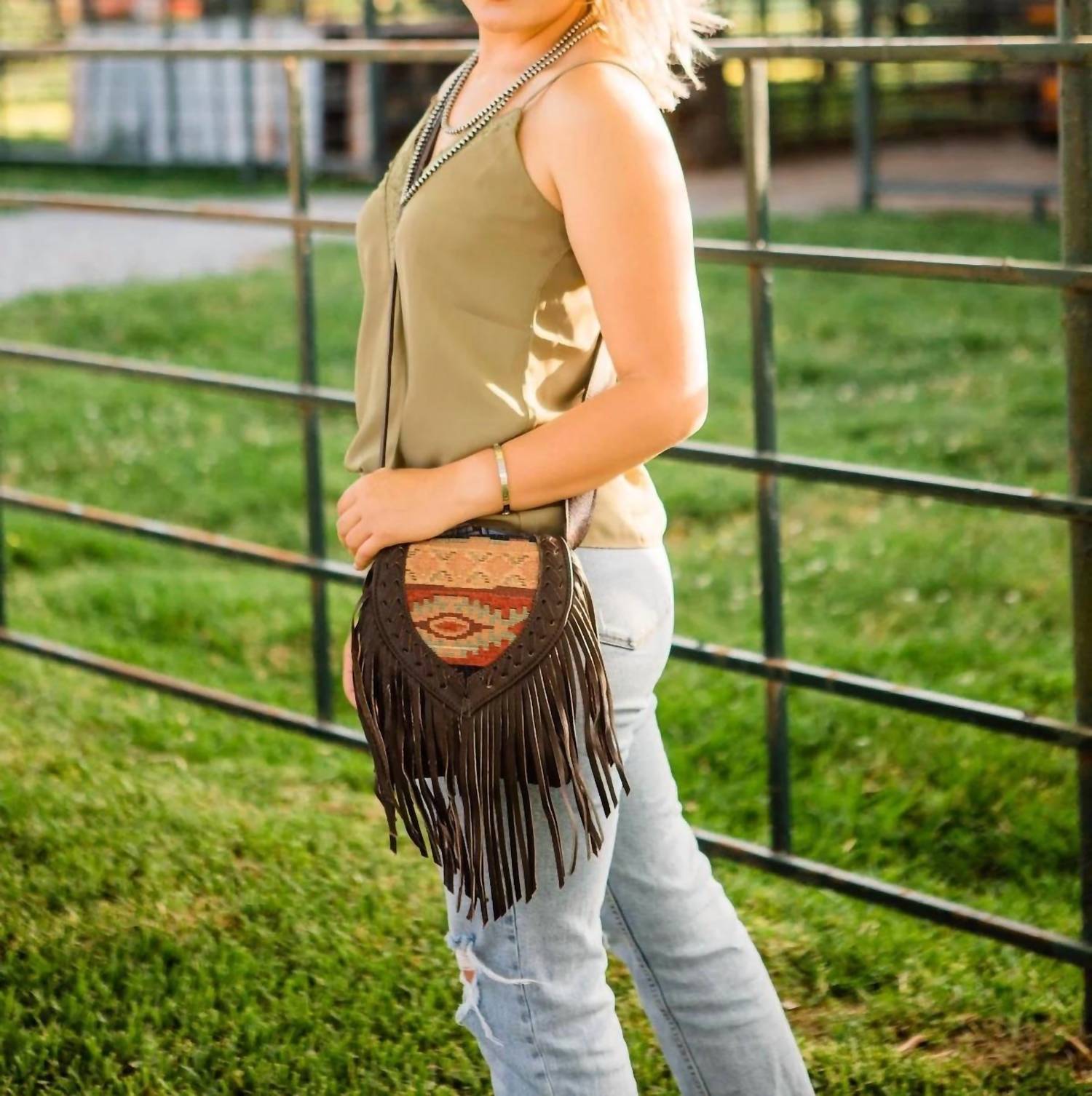 American West - Fringed Cowgirl Crossbody Bag