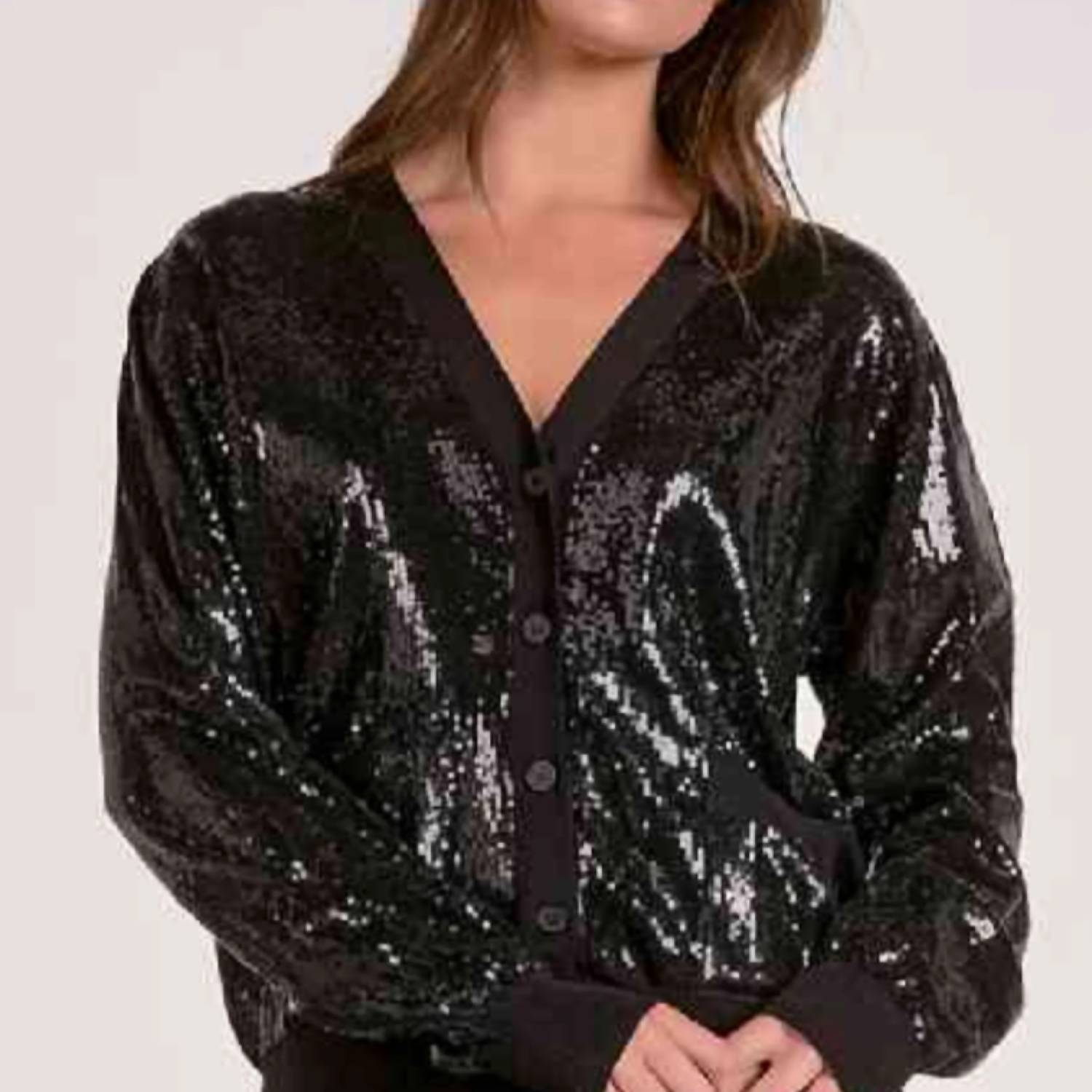 Elan - Relaxed Sequin Cardigan