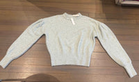 Lilla P - Women's Pleated Sleeve Crew Neck Sweater