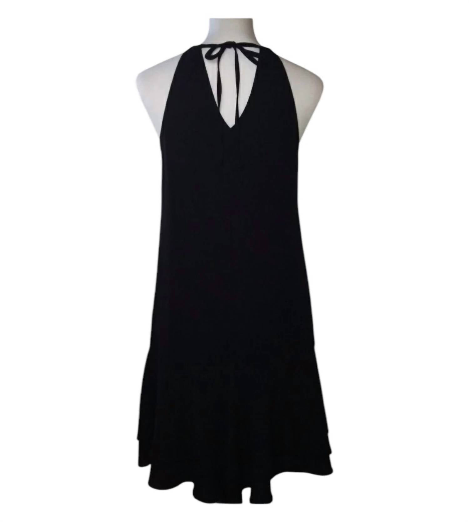 Fifteen Twenty Women's Halter Tiered Dress in black - women's dress - detail view