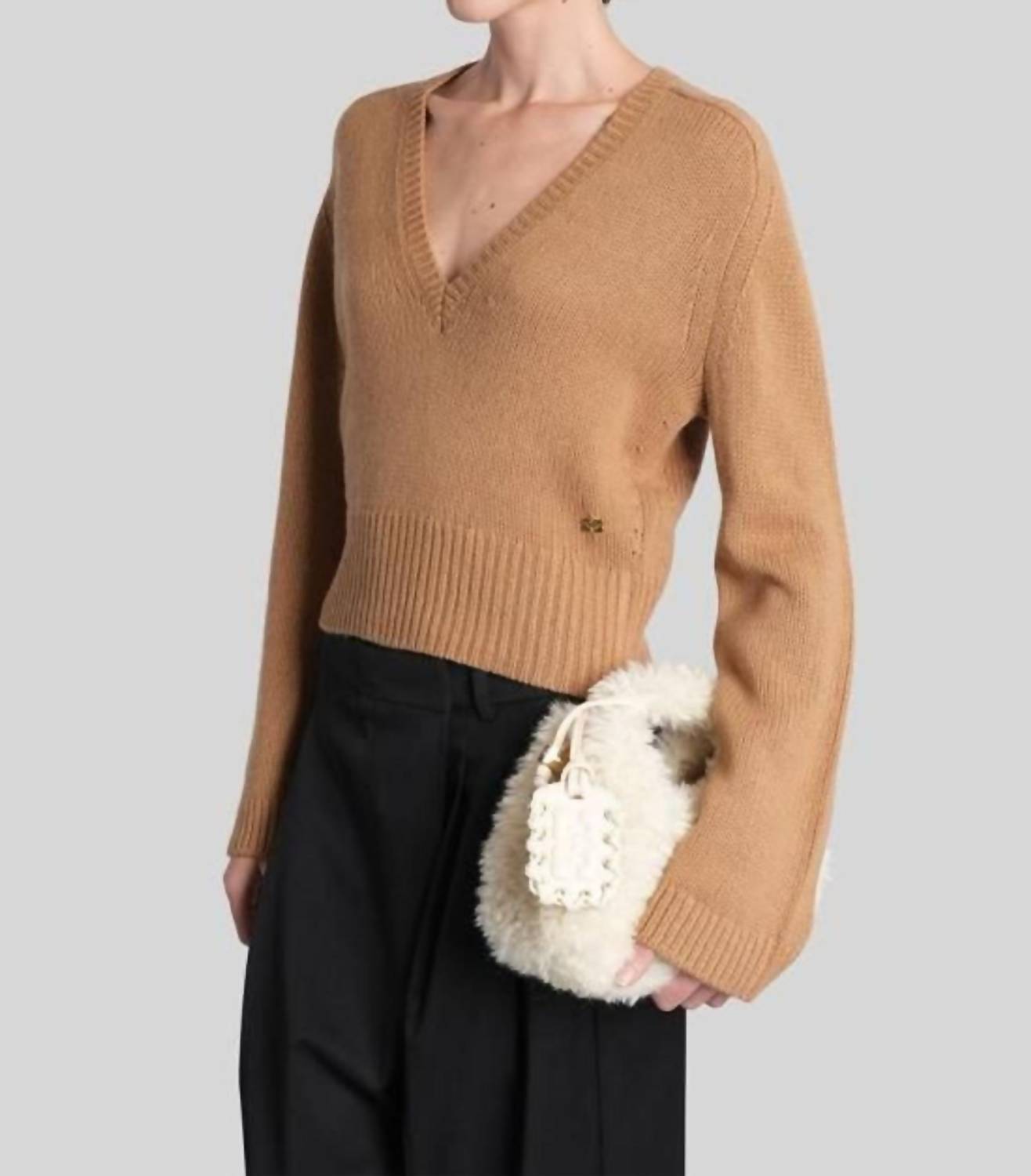 Ganni - Deep V-neck Sweater