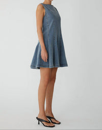 js71 Randall Dress in medium wash - women's dress - detail view