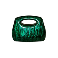 Alexa Koi Women's Malachite Lucite Mini Hard Handbag With Chain in green - women's bag - detail view