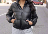 Grace And Lace - Butter Faux Leather Puffer Vest