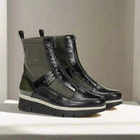 Fluchos Women's India D9331 Wedge Boot in green - women's shoe - detail view