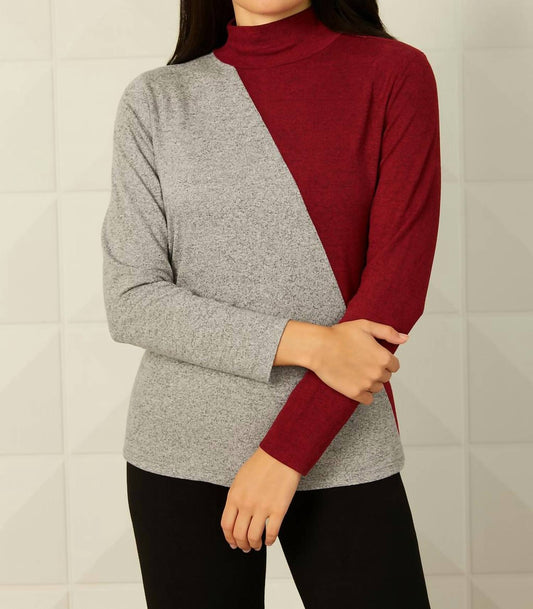 French Kyss - Color Block Turtleneck Sweater