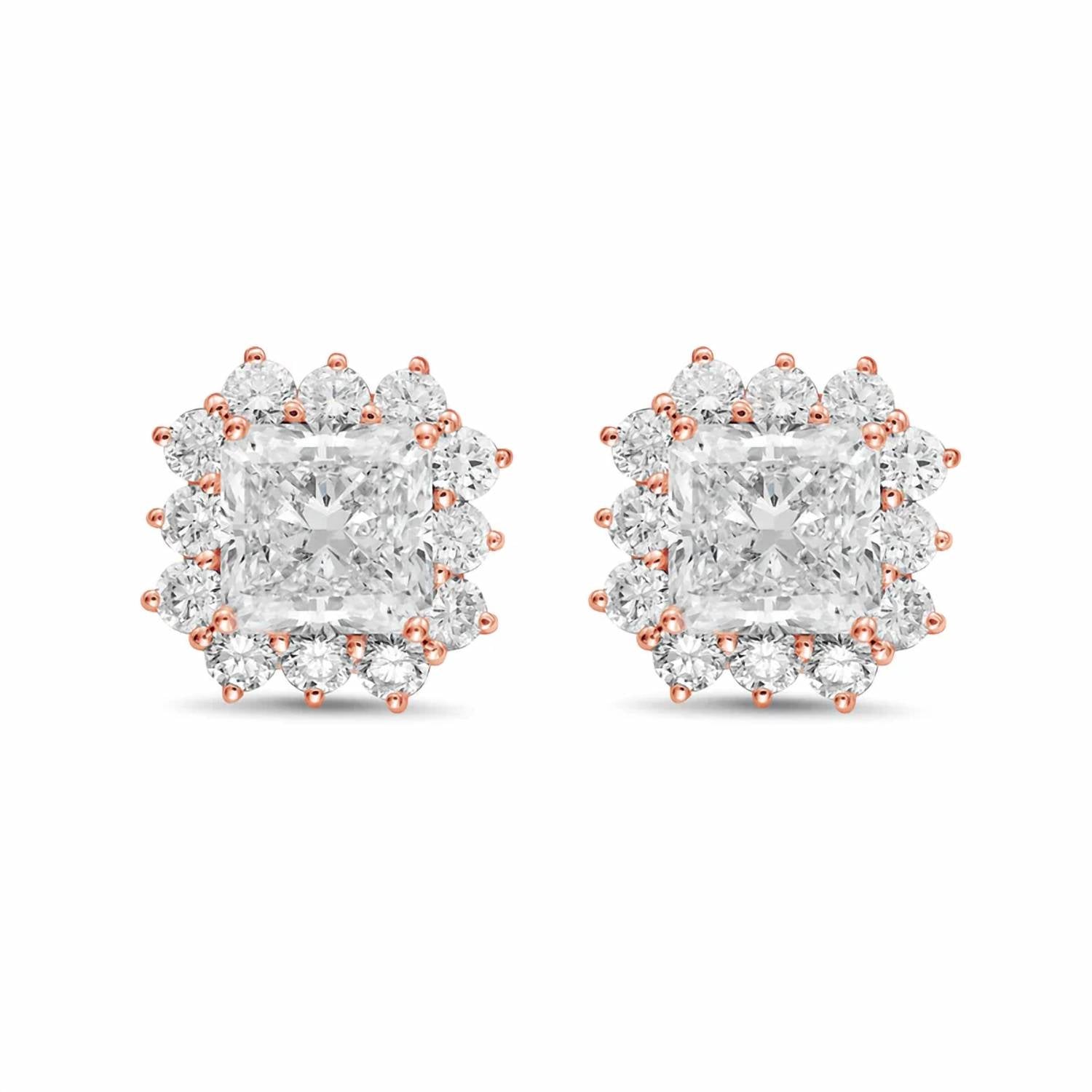 Diana M Jewels - Women's Radiant Lab-Grown Diamond Stud Earrings (5.00 Ct TCW) - Statement