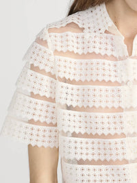 Frame - THE LATTICE CROCHET BLOUSE