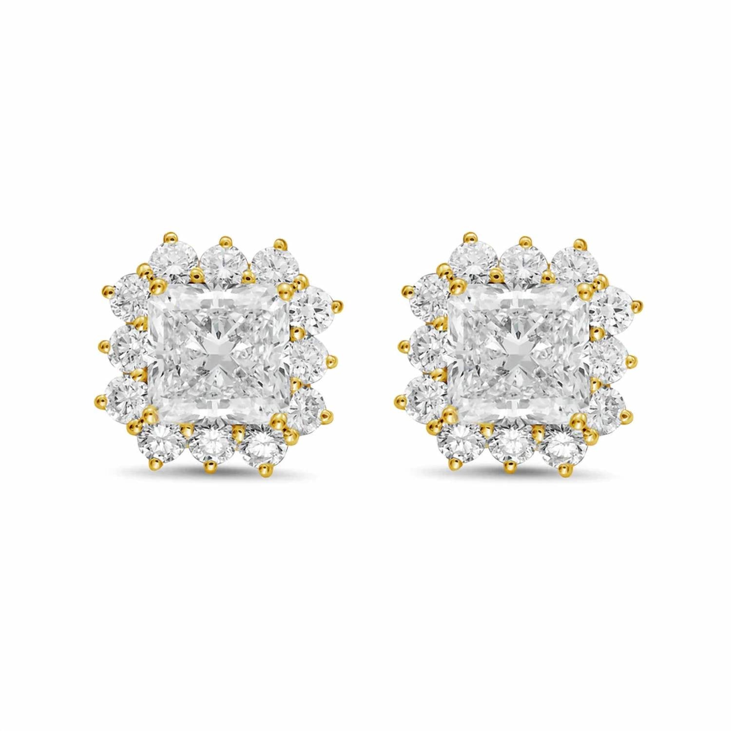 Diana M Jewels - Women's Radiant Lab-Grown Diamond Stud Earrings (9.00 Ct TCW) - Elegant Plus