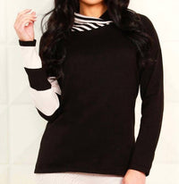 Angel Apparel - Stripe Funnel Neck Sweater