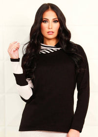 Angel Apparel - Stripe Funnel Neck Sweater