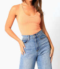 Gia Ribbed Racerback Tank Bodysuit