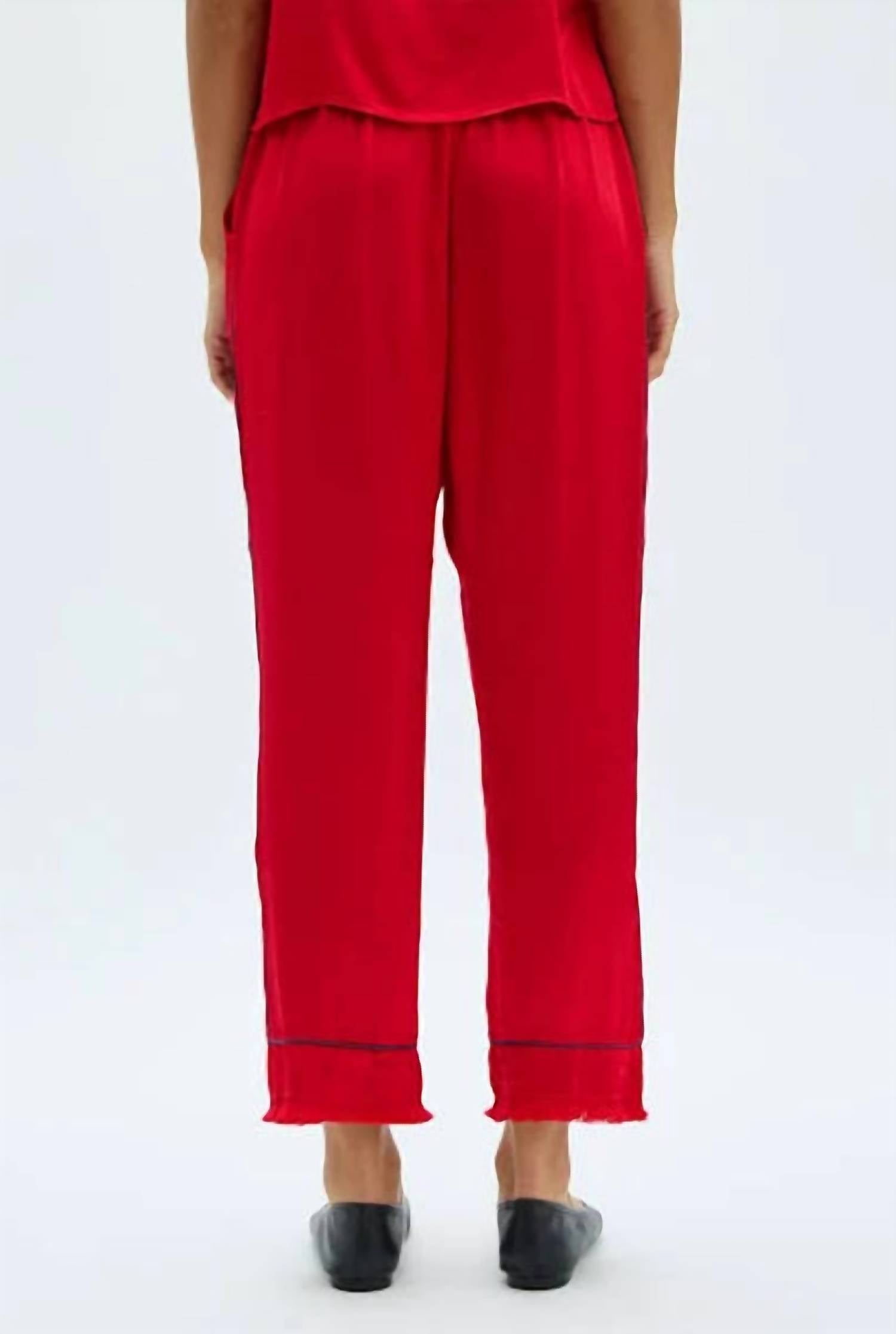 Raquel Allegra Camden Pants in red - women's pants - alternate view