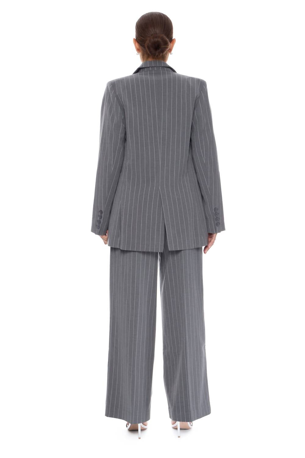 DELUC Galium Pants in grey melange - women's pants - alternate view