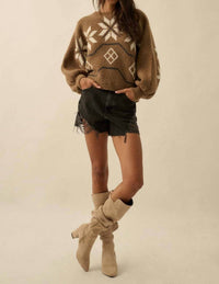 Promesa - Textured Alipine-Knit Dolman-Sleeve Sweater