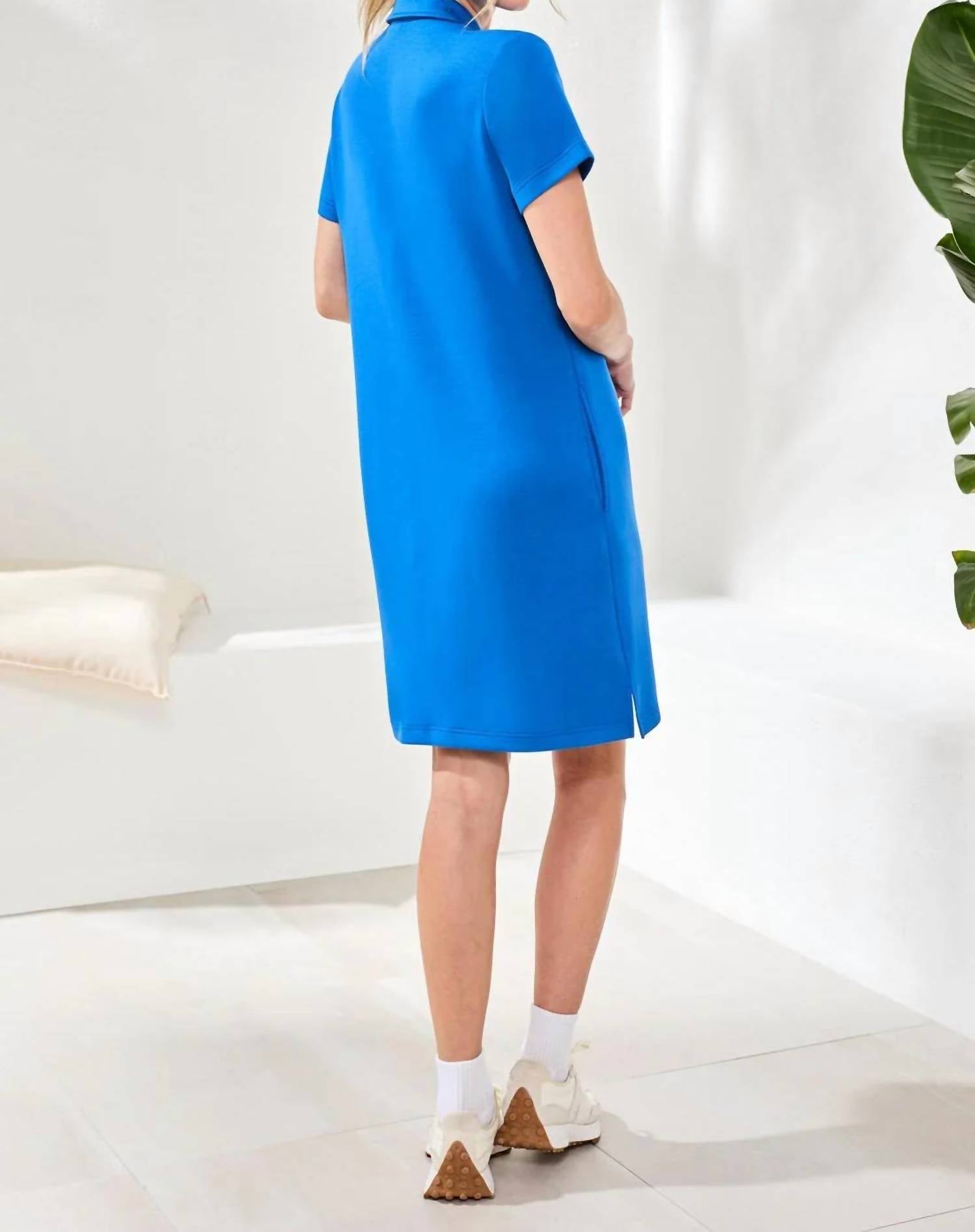 Tribal - Techno Lux Scuba Short Sleeve Polo Dress
