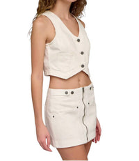 Hidden - Western Zip Denim Skirt