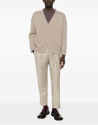 arch4 Cashmere Cedar Rise Cardigan in beige melange - men's sweater