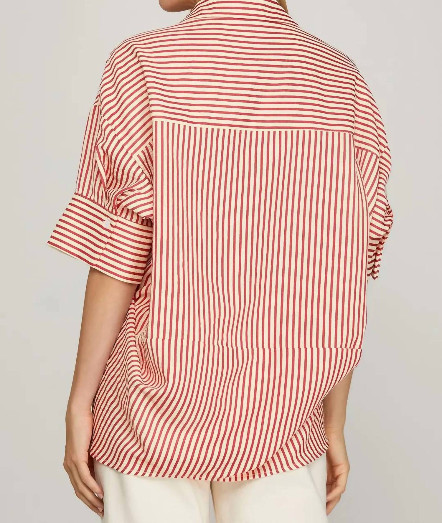 She + Sky - Oversized Striped Top