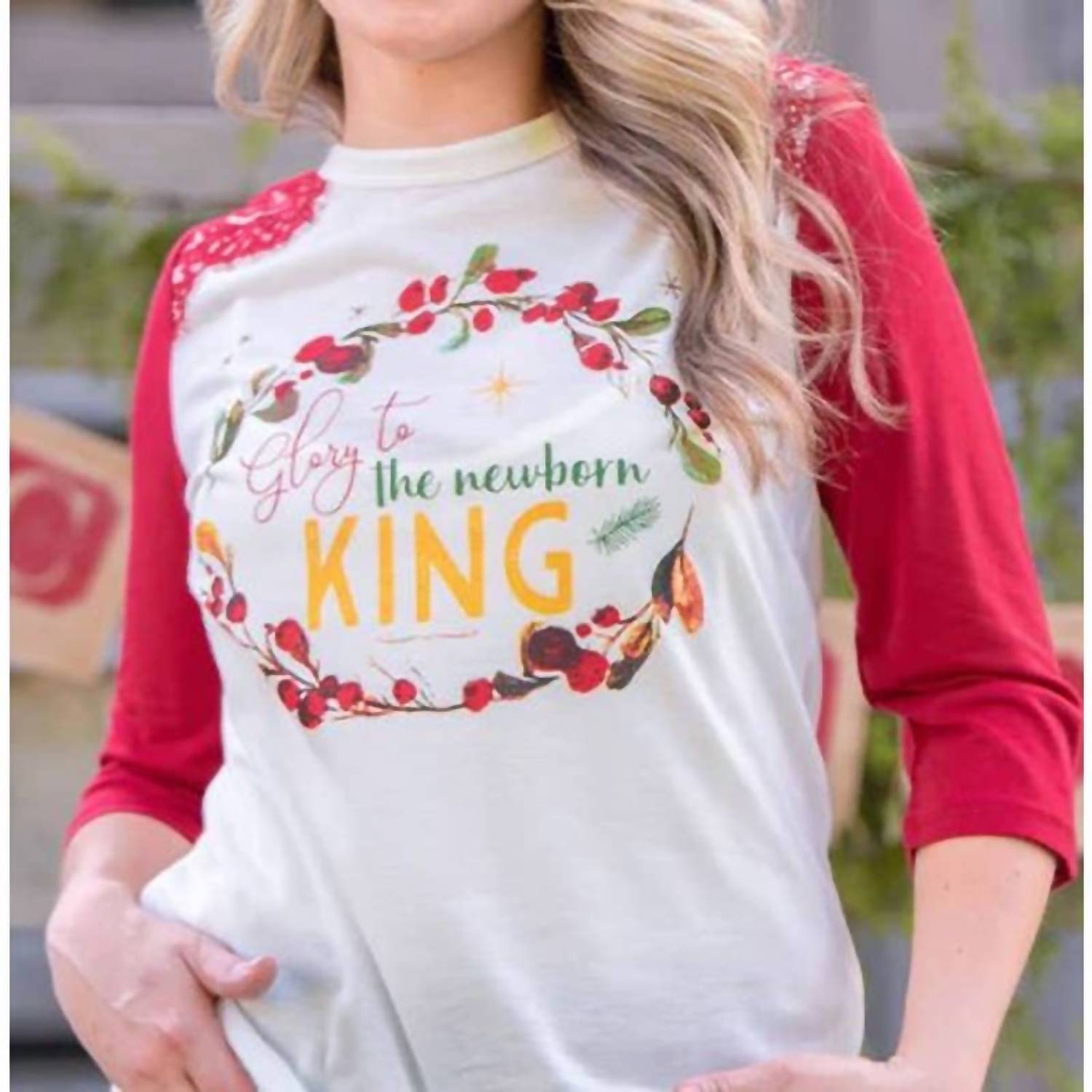 Southern Grace - Hail To The King Baseball Jersey With Lace Accent Christmas Shirts Small