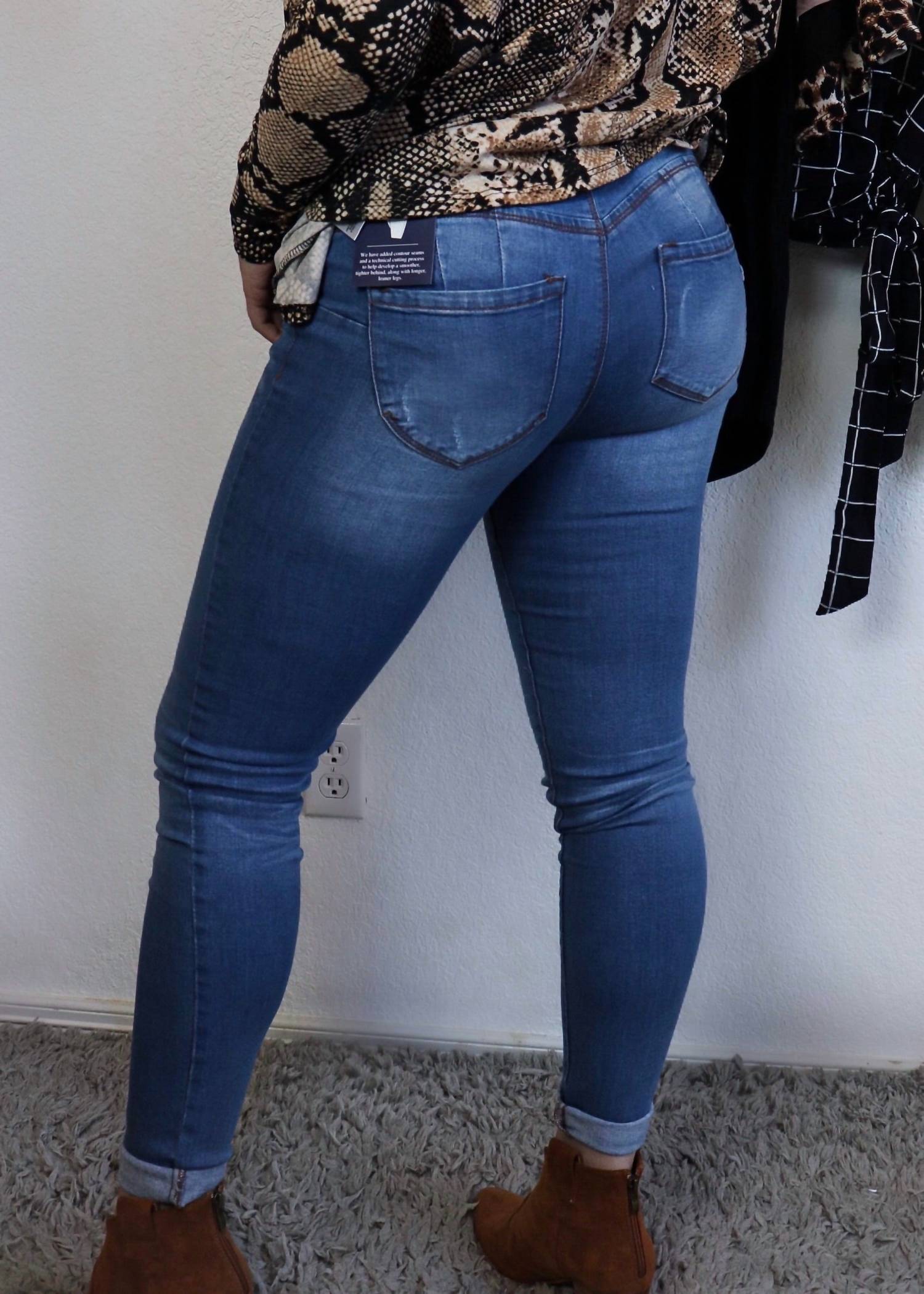 Blue Age Women's Brooklyn Skinny Jeans in blue - women's jeans - detail view