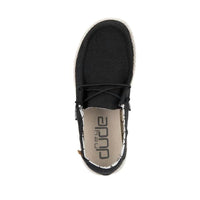 HEY DUDE Boy's Youth Wendy Linen Sneakers in black - kids' sneaker - alternate view