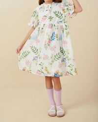 Hayden La - Embroidered Textured Botanical Buttoned Dress