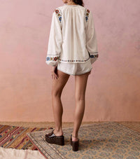 Boteh - Castela embroidered smock blouse