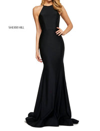 Sherri Hill Elegant Cutout Back Dress in black - women's dress