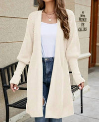 Lily Clothing - Women's Fitted Rib Cuff Open Front Knit Cardigan