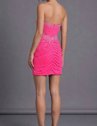 Jovani - Cheyenne Homecoming Strapless Rhinestone Mini Dress