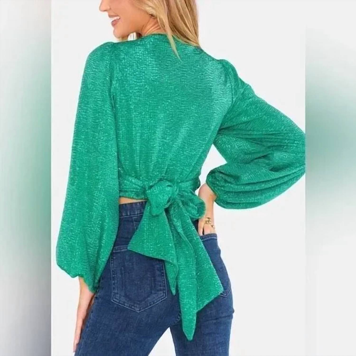 Show Me Your Mumu Mumu Joplin Top in green - women's blouse - detail view