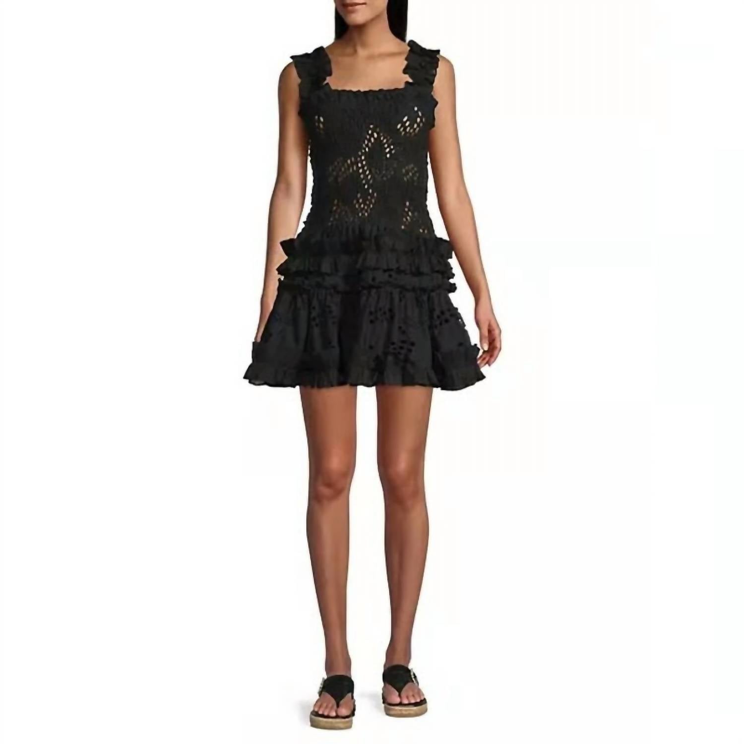 Waimari - PRE-LOVED Al fresco ruffle square neck sleeveless mini dress