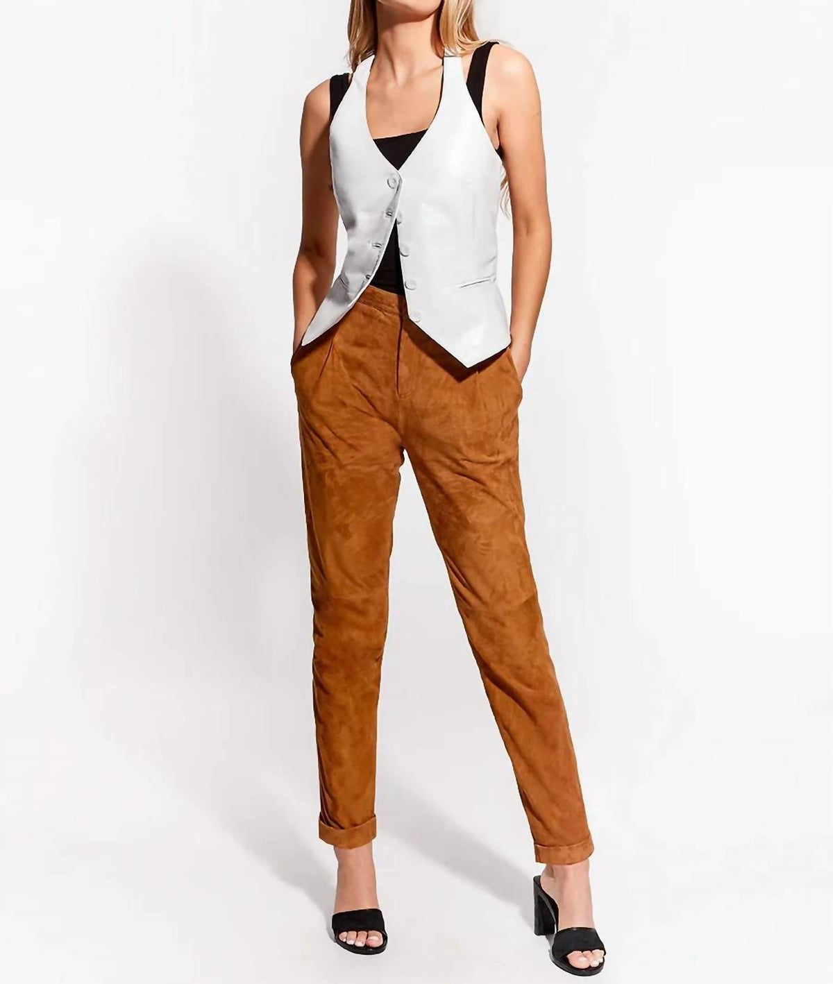 As By Df - Denise Upcycled Suede Trousers