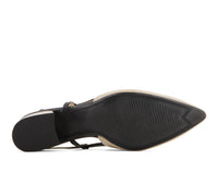 Andrea - Women's Slingback Pointed Toe Low Heel Pumps