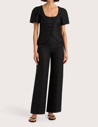 FAITHFULL THE BRAND Wide Leg Jean Pant in black - women's pants