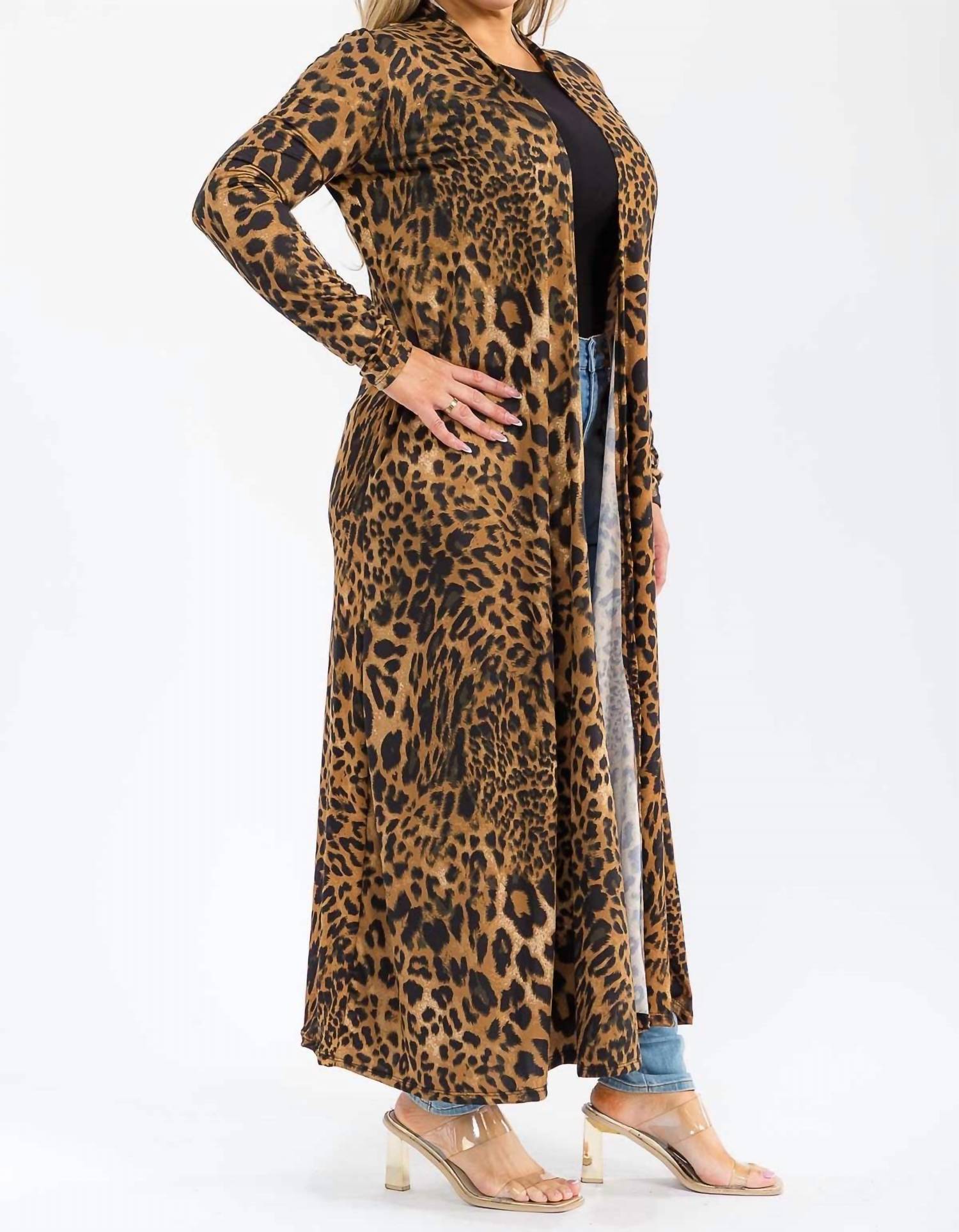 Karen T Design - Long Sleeve Maxi Length Open Front Cardigan