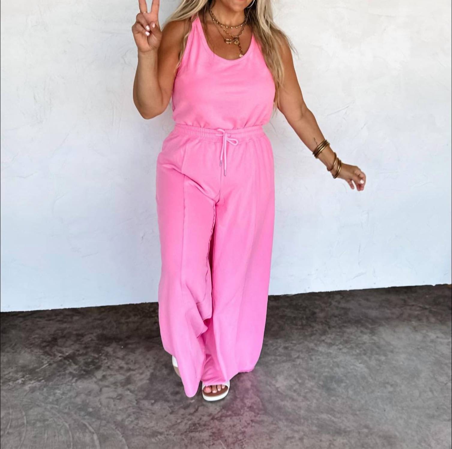 Blakeley - Where It Begins Cotton Blend Wide Leg Jumpsuit