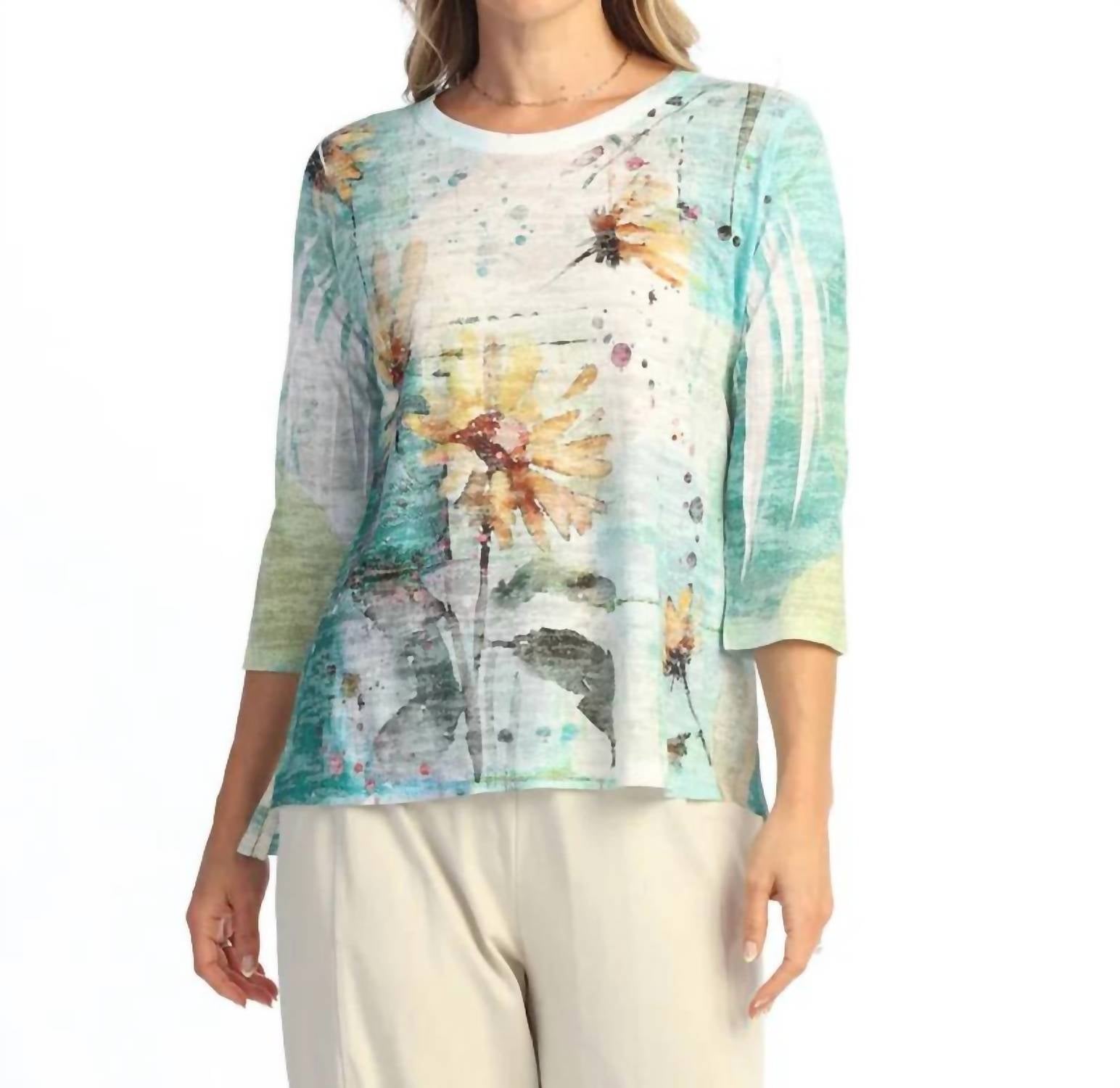 Jess & Jane - Burnout Hi-lo Tunic Top