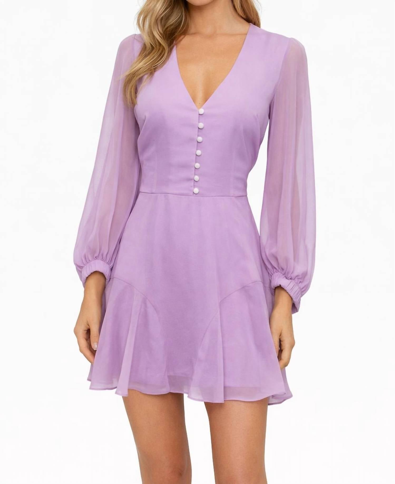 Amanda Uprichard Chiffon Mini Dress in lavender - women's dress