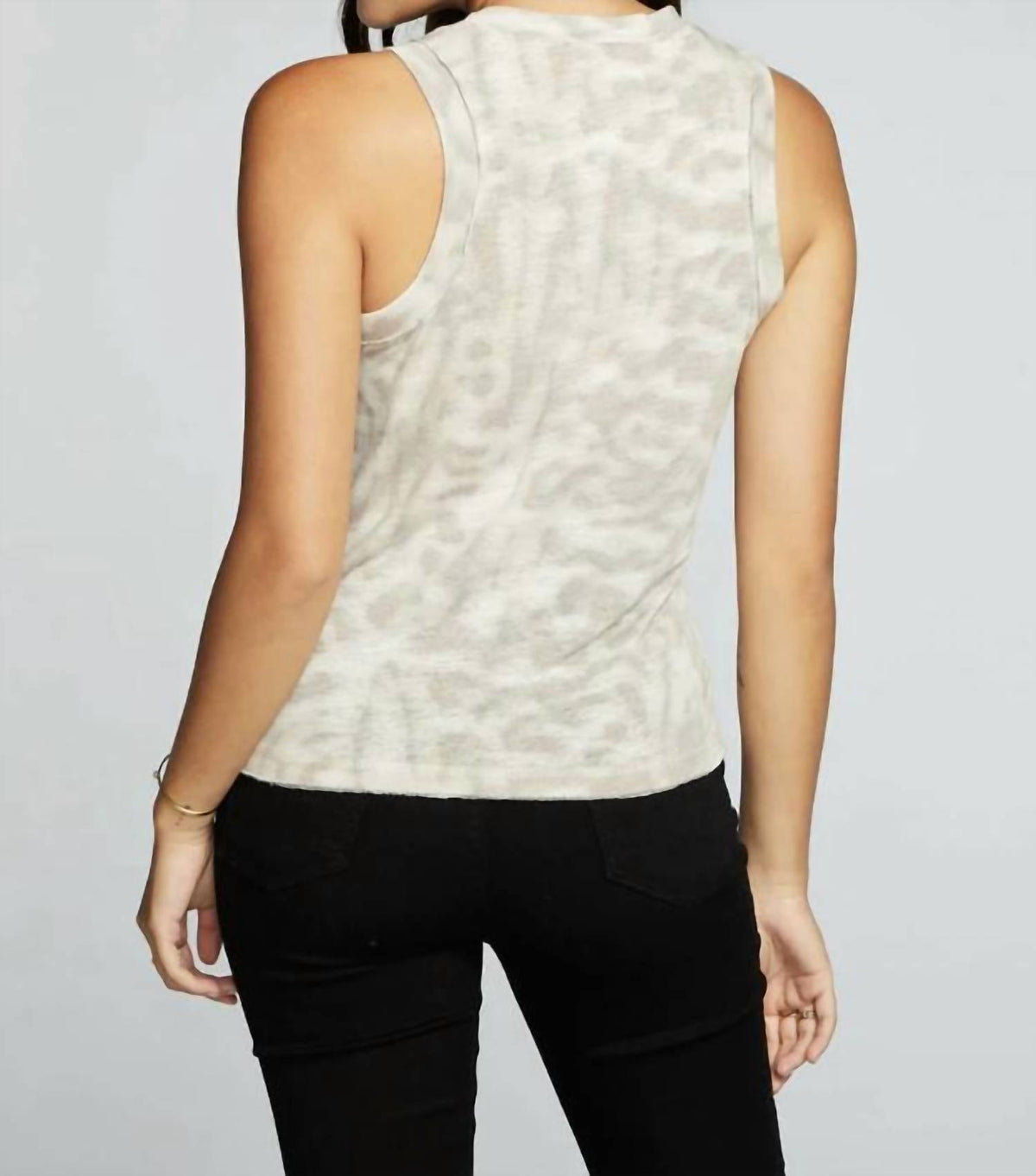 Chaser - Linen Jersey Raw Edge Muscle Tank