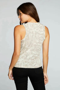 Chaser - Linen Jersey Raw Edge Muscle Tank