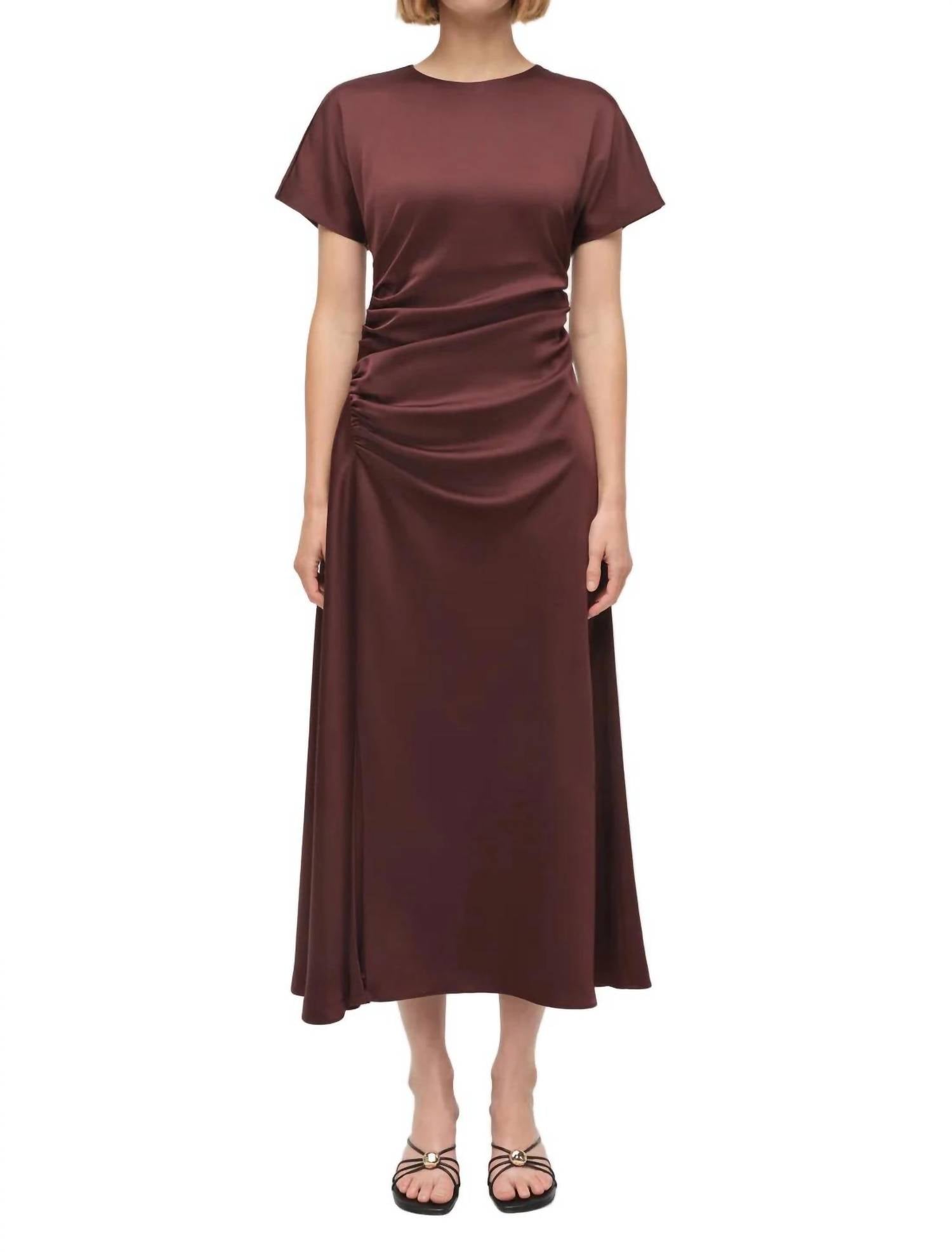 Simkhai - Marabella Draped Satin Midi Dress