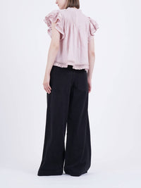 SEA Lilith Flutter Sleeve Top in blossom - women's blouse - alternate view