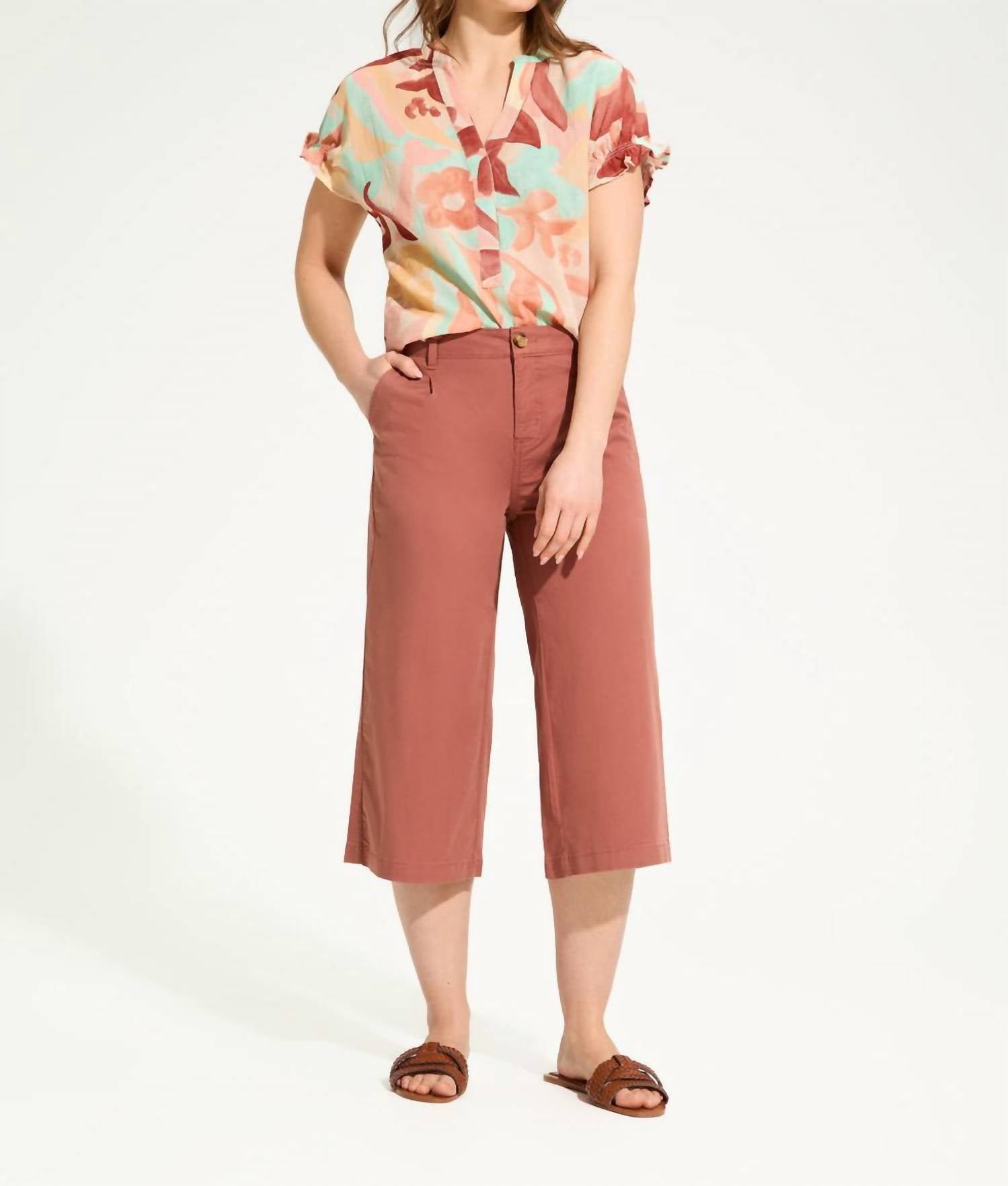 Fdj - Olivia Pleated Wide Capri