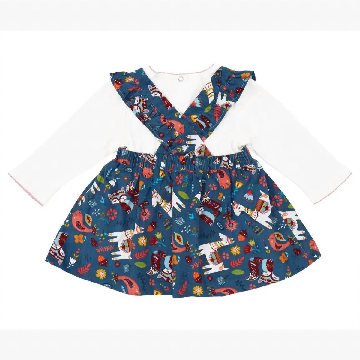 Petit Confection - Girl's Festive Printed Corduroy Set