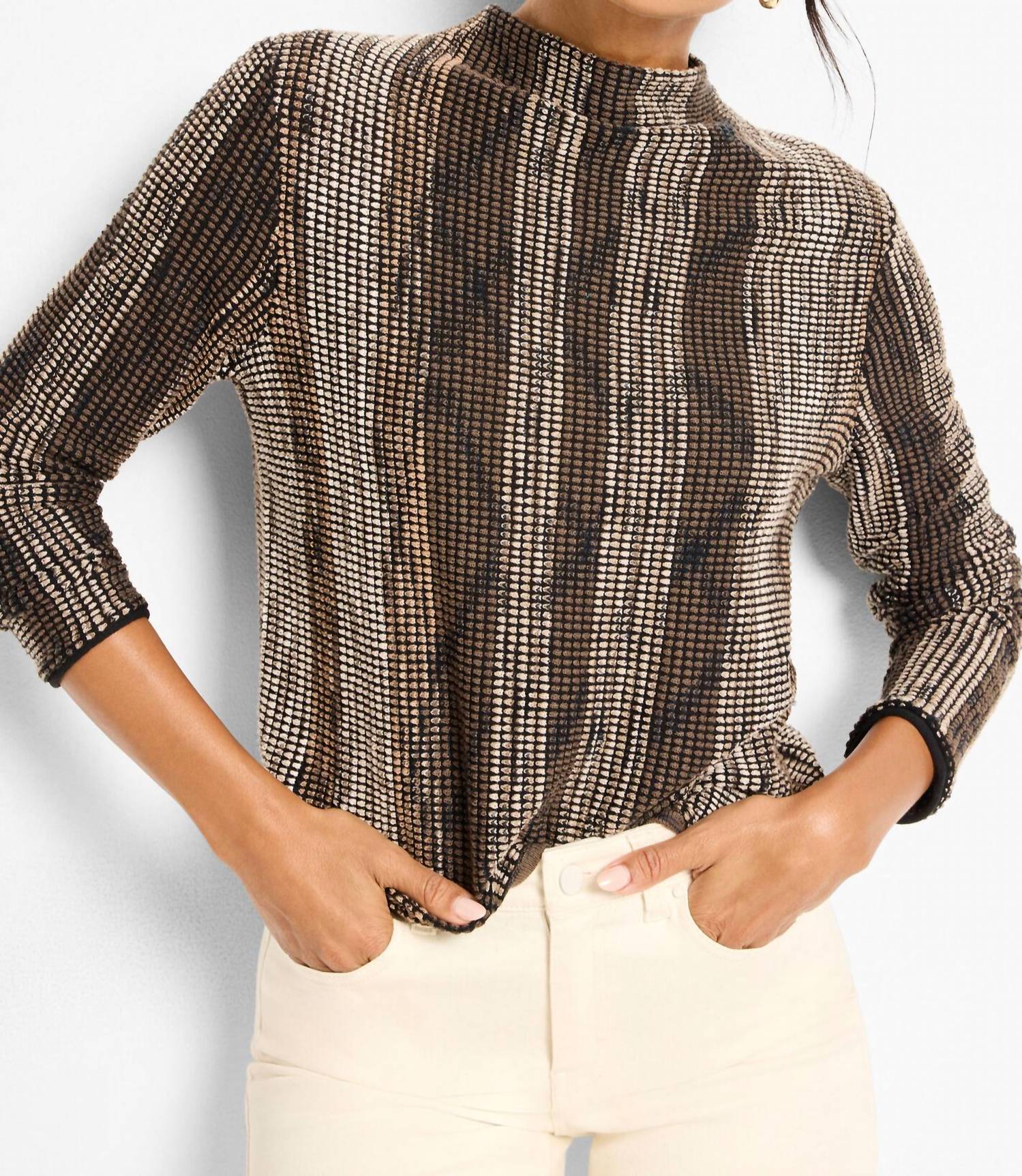 Nzt By Nic+Zoe - Ombre Pixel Knit Sweater
