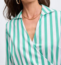 Foxcroft - striped wrap blouse