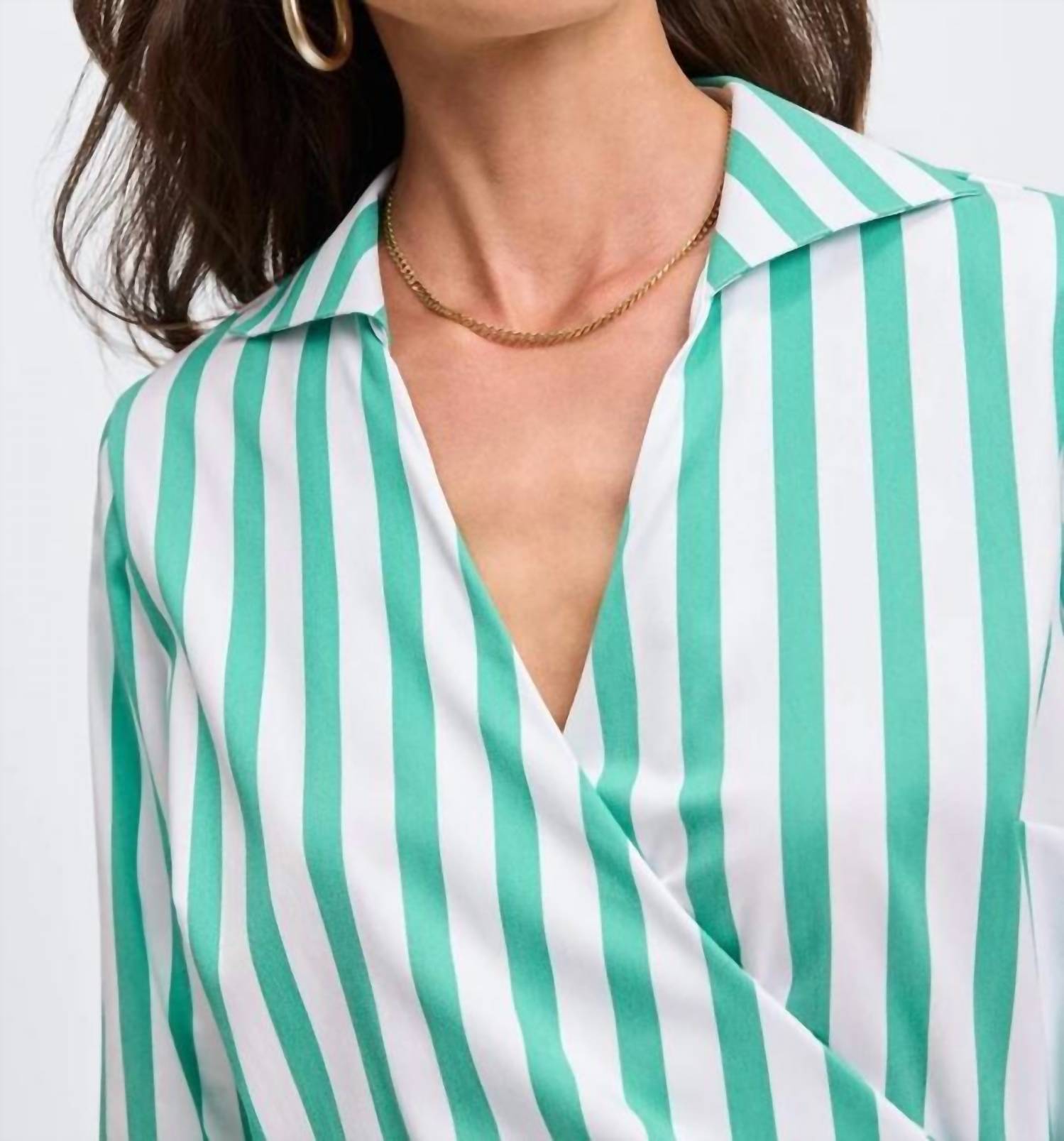 Foxcroft - striped wrap blouse