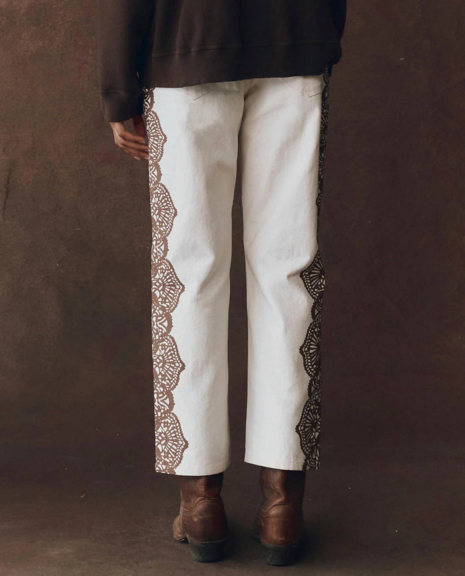 The Great. - Lace Print Wayne Straight Jeans